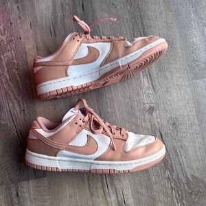 Nike Pink and White Dunks 9.5